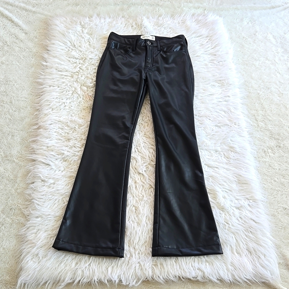 Abercrombie & Fitch High Rise Faux Leather Bootcut Pants